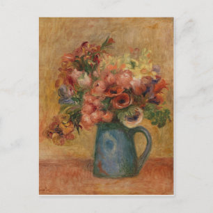 Vintage-Auguste-Renoir-Gelbe-Pink-Vase-mit-Blumen Postkarte