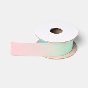 Vintage Aura Blau Rosa Farbverlauf Ombre Satinband