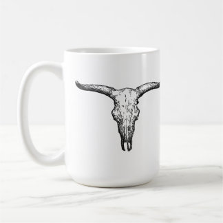 Vintage-Aurochsen-Schädel-Illustration Kaffeetasse