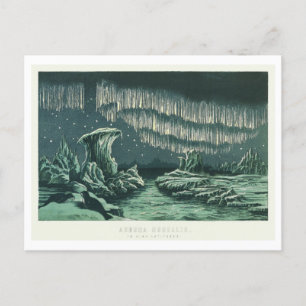 Vintage Aurora Borealis / Bild vom Nordlicht Postkarte