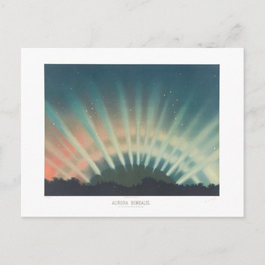 Vintage Aurora Borealis Illustration Postkarte (Vorderseite)
