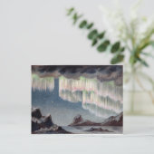 Vintage Aurora Borealis - Nordlichter Postkarte (Stehend Vorderseite)