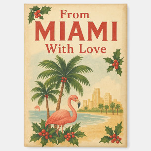 Vintage aus Miami mit Liebe Weihnachten Magnet
