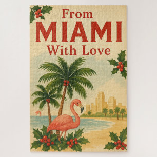 Vintage aus Miami mit Liebe Weihnachten Puzzle