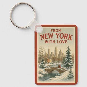 Vintage aus New York mit Liebe Schlüsselanhänger