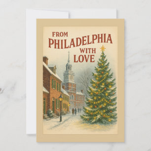 Vintage aus Philadelphia mit Liebe Flachkarte Feiertagskarte