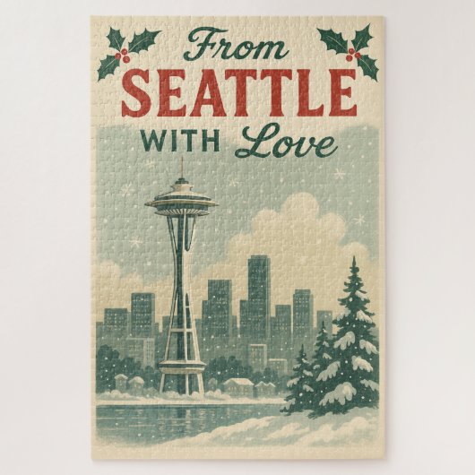 Vintage aus Seattle mit Liebe Puzzle (Vertikal)