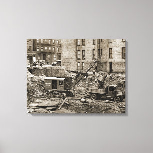 Vintage Ausrüstung für Krane und Schaufel im Nor Leinwanddruck