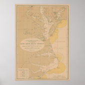 Vintage Außenbänke & Leuchtturm Chesapeake Karte Poster (Vorne)