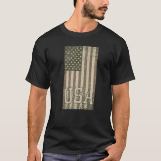 Vintage Außenflagge Camouflage USA T-Shirt