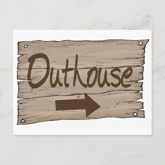 vintage Außentoilette rechts Postkarte (Vorderseite)
