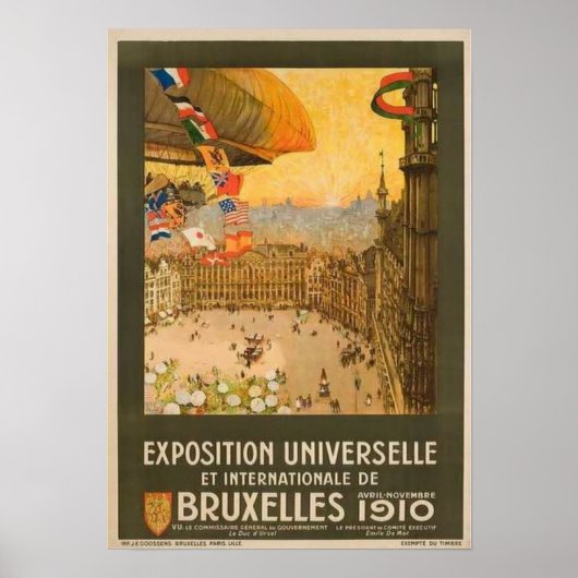 Vintage Ausstellung in Brüssel Poster (Vorne)