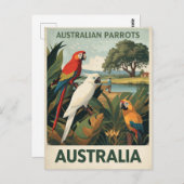 Vintage Australia Parrots Wildlife Postkarte (Vorne/Hinten)