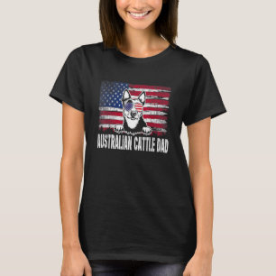 Vintage Australian Cattle Dad USA-Flag Vatertag T-Shirt