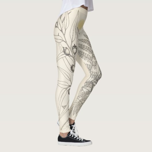 Vintage Australian Native Botanical Illustration  Leggings (Rechts)