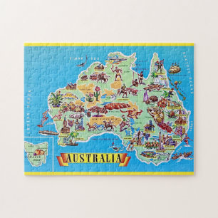 Vintage Australien 11x14 Karte Postkarte Puzzle