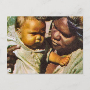 Vintage Australien, Australien, Indigene Familie Postkarte