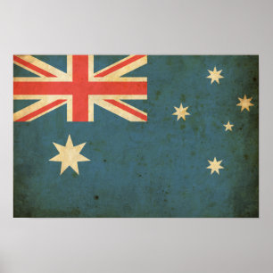 Vintage Australien-Flagge Poster