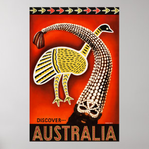 Vintage Australien Reiseplakat Aboriginal Art Poster