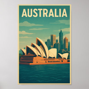 Vintage Australien Sydney Opera House Poster