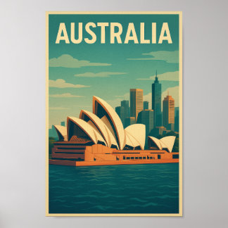 Vintage Australien Sydney Opera House Poster