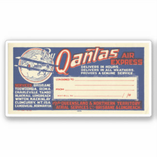 Vintage australische Flugsticker Aufkleber