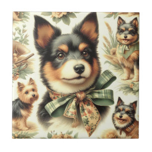 Vintage Australische Illustration zum Zeichnen von Fliese