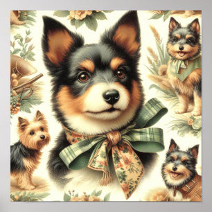 Vintage Australische Illustration zum Zeichnen von Poster