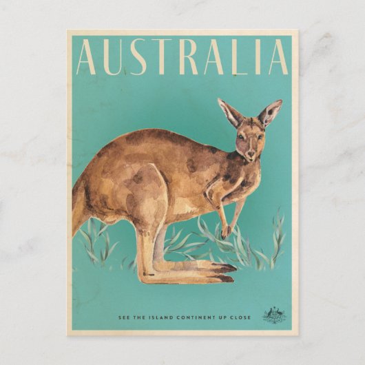 Vintage australische Kangaroo Travel Postcard Postkarte (Vorderseite)