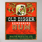 Vintage australische Rum-Werbung. Poster (Vorne)