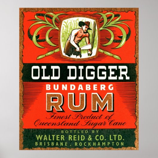 Vintage australische Rum-Werbung. Poster (Vorne)