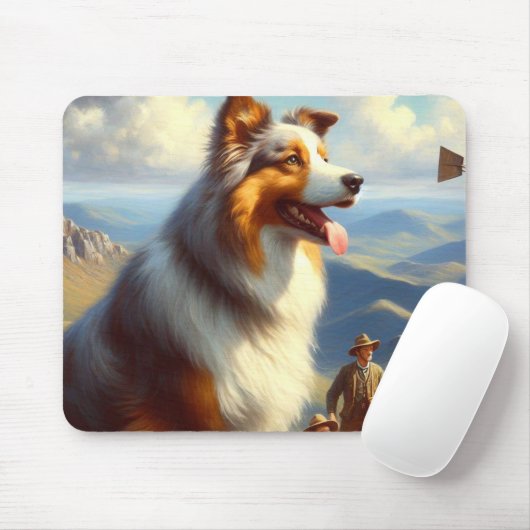 Vintage Australische Schäfermalerei Mousepad (Mit Mouse)