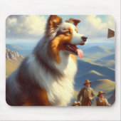 Vintage Australische Schäfermalerei Mousepad (Vorne)