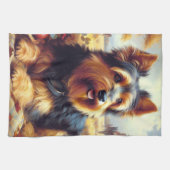 Vintage australische Terrier-Malerei Geschirrtuch (Horizontal)