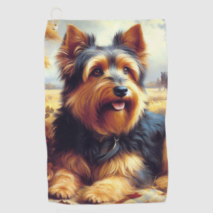 Vintage australische Terrier-Malerei Golfhandtuch