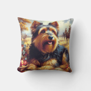 Vintage australische Terrier-Malerei Kissen