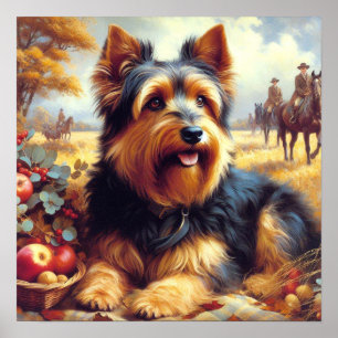 Vintage australische Terrier-Malerei Poster