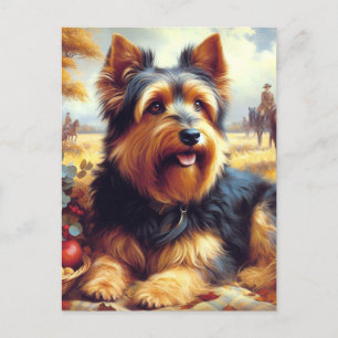 Vintage australische Terrier-Malerei Postkarte