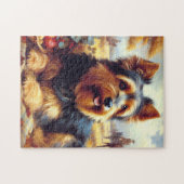 Vintage australische Terrier-Malerei Puzzle (Horizontal)