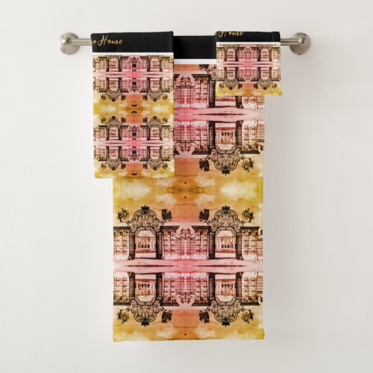 Vintage Austria Vienna Belvedere castle gate Badhandtuch Set (Insitu)