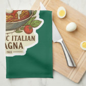Vintage Authentic Italian Lasagna Label Geschirrtuch (Viertel Falte)