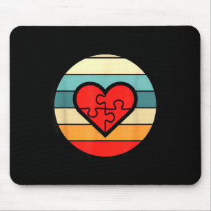 Vintage-Autismus-Bewusstsein-Puzzleartherz-Symbol Mousepad
