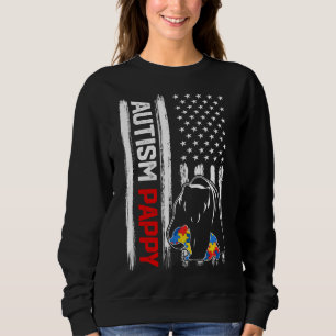 Vintage-Autismus-Pappy-Bär-Amerikanische-Flagge-Be Sweatshirt