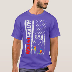Vintage-Autismus-Pepaw-Bär Amerikanische Flagge Be T-Shirt