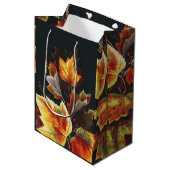 Vintage Autmn Leaf Cross Motif Mittlere Geschenktüte (Vorderseite Schrägansicht)