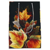 Vintage Autmn Leaf Cross Motif Mittlere Geschenktüte (Rückseite)