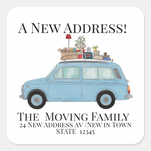 Vintage Auto bewegende Sachen Umschlag Aufkleber (Vorderseite)