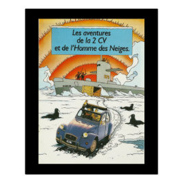 Vintage-Auto Citroen 2cv in Frankreich Perfektes P Poster