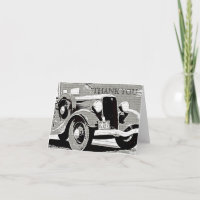 Vintage-Auto-Dankeschön-Notizkarte
