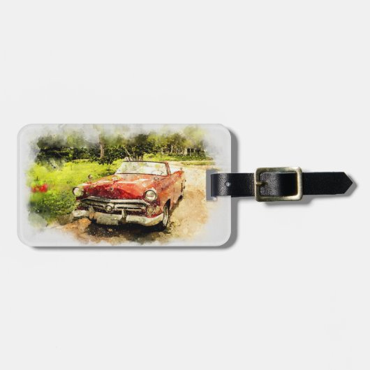 Vintage-Auto Gepäckanhänger (Vorderseite horizontal)